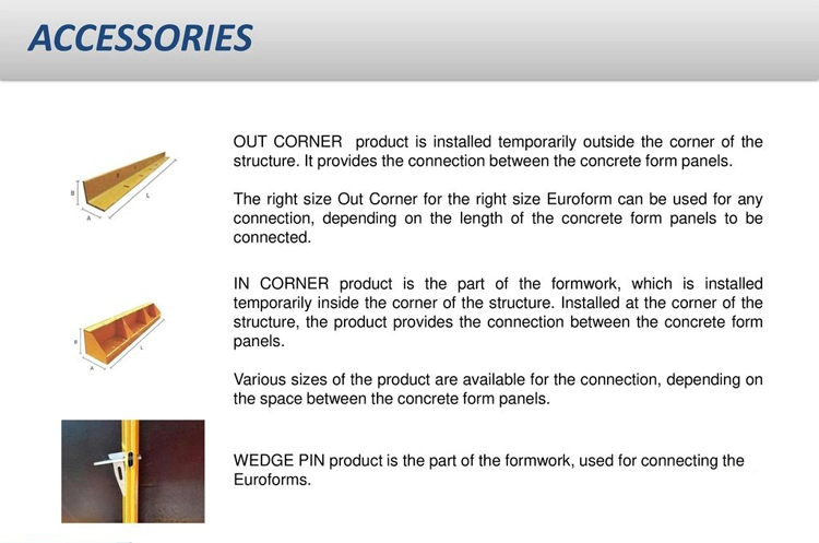 Concrete Formwork Steel-Ply F Profile Steel Bar 600X1200mm 600X1800mm Euro Form